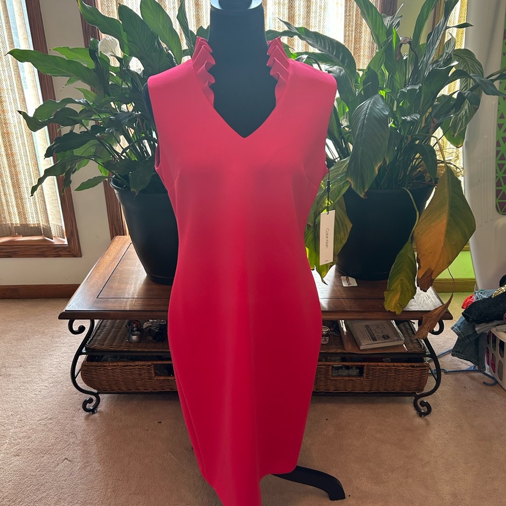 Elegant Pink Sleeveless Dress